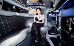 Á hậu Huyền My sexy đi dự tiệc bằng xe limousine sang trọng
