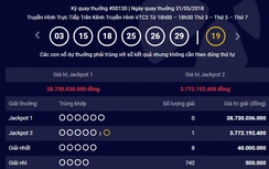 Kết quả xổ số Vietlott 31/5/2018: Hơn 38 tỷ đã về tay ai?