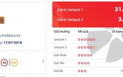 Kết quả xổ số Vietlott 17/7/2018: Ai trúng hơn 31 tỷ đồng?