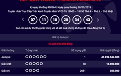 Một khách hàng trúng giải jackpot hơn 47 tỷ đồng