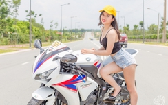 Bỏng mắt với cô nàng quyến rũ bên Honda CBR1000RR