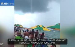 Cảnh lốc xoáy cuốn phăng người dân trên bãi biển