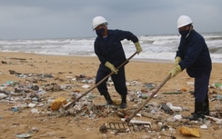 Thu gom hơn 9 tấn "rác dầu" khổng lồ thải phủ kín bờ biển