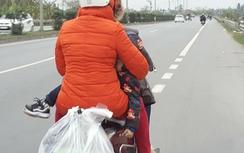 Trẻ em chật vật trở lại Thủ đô cùng bố mẹ sau nghỉ Tết