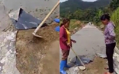 Yên Bái: Dân bức xúc vì thi công đường liên thôn kém chất lượng