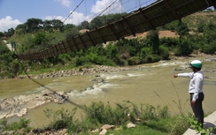 Vụ bò làm đứt cầu treo: Đã thông cầu cho dân qua lại