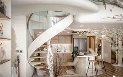 Căn hộ Duplex màu trắng tinh khôi, không gian đẳng cấp như siêu biệt thự