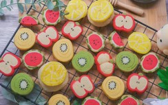 Bánh quy hình hoa quả ngũ sắc mời khách dịp Tết, vừa đẹp vừa ngon
