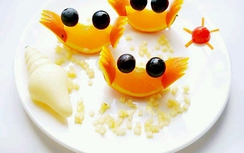 Khéo tay biến đĩa cam thành những chú cua xinh xắn, ai cũng trầm trồ