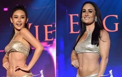 Dàn đối thủ của Ngân Anh lộ bắp chân to, da sần sùi khi trình diễn áo tắm