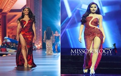 Video: Diện váy "đạo nhái", Ngân Anh hớ hênh nội y trong phần thi dạ hội