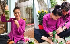 Dàn sao Việt tất bật gói bánh chưng, trang hoàng nhà cửa đón Tết