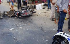 Ô tô tải tông hàng loạt xe máy ở Long An, 1 người chết, 7 người bị thương