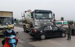 Sang đường thiếu quan sát chiếc xế hộp bị xe bồn đâm ngang trên QL1