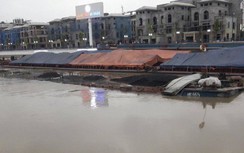 Cấm tàu thuyền lưu thông qua sông đào Hạ Lý để trục vớt sà lan bị đắm