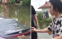 Nữ tài xế đạp nhầm chân ga, xe Kia Cerato chở 5 người chìm nghỉm dưới mương