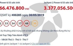 Kết quả xổ số Vietlott 30/5/2019: Ai trúng thưởng giải khủng hơn 55 tỷ đồng