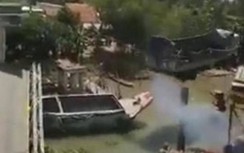 Nóng: Vụ sập cầu Tân Nghĩa, cần cẩu gãy đôi khi nhấc xe tải khỏi mặt nước