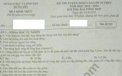 Đáp án đề thi vào lớp 10 môn Tổng hợp năm 2019 ở Hưng Yên