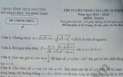 Đáp án đề thi tuyển sinh lớp 10 môn Toán năm 2019 ở Thái Nguyên