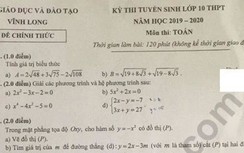 Đáp án đề thi tuyển sinh vào lớp 10 môn Toán năm 2019 ở Vĩnh Long