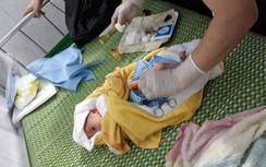 Giật mình thấy bé sơ sinh còn nguyên dây rốn bị bỏ rơi trên xe máy