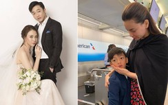 Hồ Ngọc Hà bịn rịn tiễn con trai về nước dự đám cưới Cường Đô La