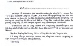 Ban Tuyên giáo Bà Rịa - Vũng Tàu thu hồi công văn về phát ngôn báo chí