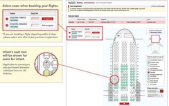 Bản đồ nhận biết ghế máy bay có trẻ em