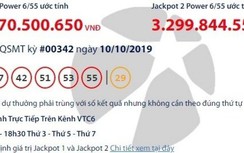 Kết quả xổ số Vietlott 10/10/2019: Ai là chủ nhân hơn 34 tỷ đồng?