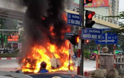 Tai nạn ở Lê Văn Lương, Hà Nội: Ô tô bốc cháy, một phụ nữ tử vong