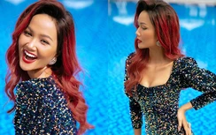 H'Hen Niê diện đầm lấp lánh, màu tóc đỏ rực trông thật bốc lửa