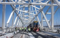 Nga đã xây dựng xong phần đường sắt của cầu Crimea