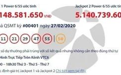 Kết quả xổ số Vietlott 27/2/2020: Ai trúng hơn 73 tỷ đồng?