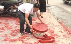 Triệu tập một số người liên quan vụ đốt băng pháo dài chục mét ở Sóc Sơn