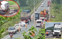 Tài xế container “ủi” 5 xe đi ngược chiều đã trình diện công an