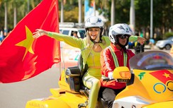 H'Hen Niê tóc bạch kim, áo nõn chuối, bụng phẳng lì "đại náo" đường đua xe