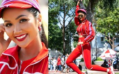 H'Hen Niê diện trang phục đỏ rực, "đốt cháy" đường đua xe