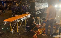 Hai xe tải dính chặt sau tai nạn, chồng tử vong, vợ may mắn thoát nạn