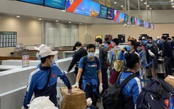 Hình ảnh đoàn thể thao Việt Nam dự Army Games tại Nga lên máy bay về nước