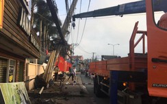 Nhóm trộm lái ô tô đâm gãy trụ điện, hàng trăm hộ bị cúp điện kéo dài