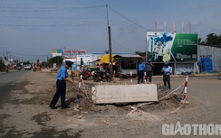 Sau lệnh “trảm” nhà thầu, công trình thi công cống trên QL1 ra sao?