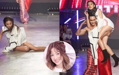 "Hot girl trứng rán" nói gì sau khi ngã sõng soài trên sàn catwalk?