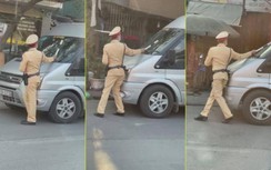 Tài xế xe 16 chỗ nhấn ga đẩy CSGT đi lùi trên đê Nguyễn Khoái là ai?