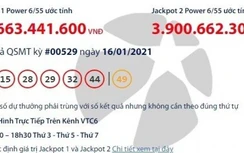 Xổ số Vietlott 16/1/2021: Tìm người may mắn trúng hơn 36 tỷ đồng