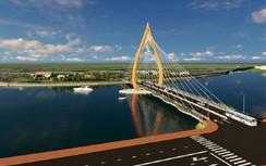 Cận cảnh trụ tháp cầu hình búp sen cao 74m trên sông Hiếu
