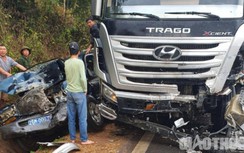 Xe biển xanh va chạm xe bồn trên QL6, 1 người chết, 6 người bị thương