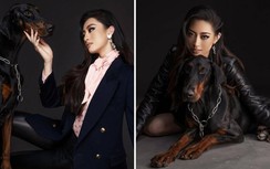 Lương Thùy Linh "đọ" độ ngầu bên "bạn diễn 4 chân"