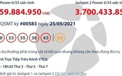 Kết quả xổ số Vietlott 25/5: Tìm người may mắn trúng giải khủng gần 50 tỷ