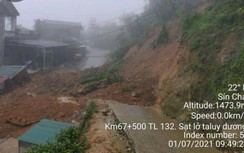 Lai Châu: Mưa lớn gây sạt lở trên ĐT132 khiến giao thông ùn tắc